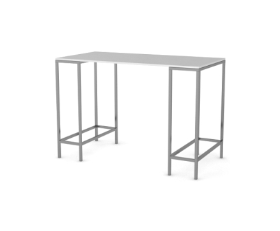 Steh / Hochtisch Version 2 "New York Steel" 160x80x110 weiße Platte